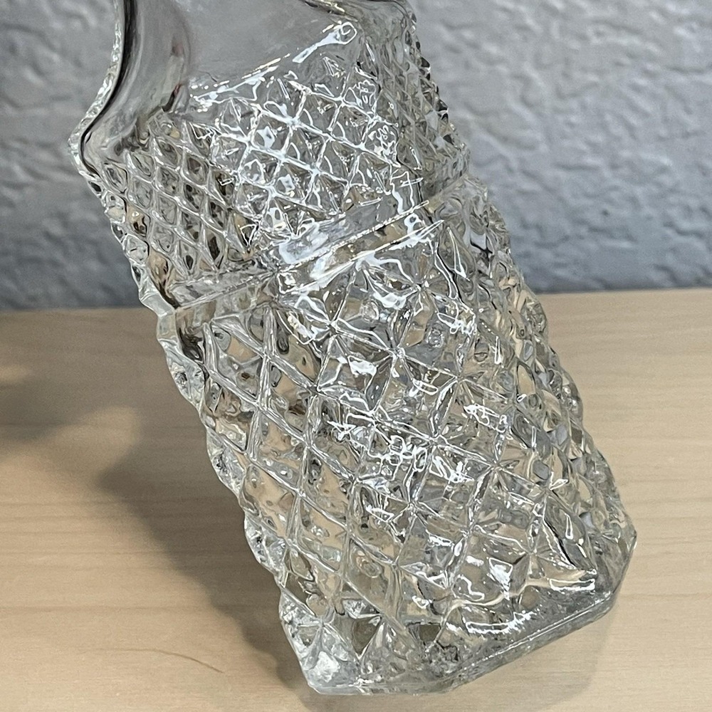 Vintage Anchor Hocking Wexford Pressed Glass Oil & Vinegar Decanters Cruets Set - Picture 7 of 9